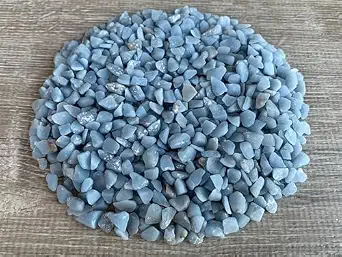 Angelite Chips – Natural Mini Angelite Stones, Crushed Undrilled Semi-Tumbled Genuine Angelite (1/4 lb)