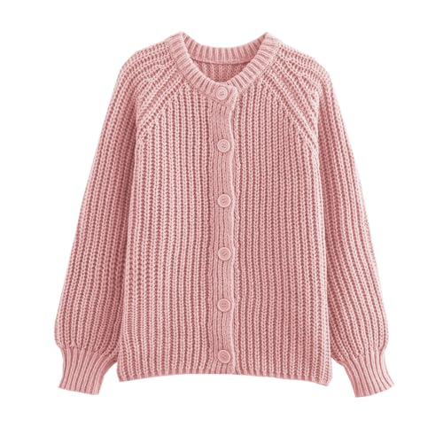 Image of KEOMUD Women's Long Sleeve Cardigan Sweaters Spring Casual Crewneck Button Down Chunky Knit Cardigans