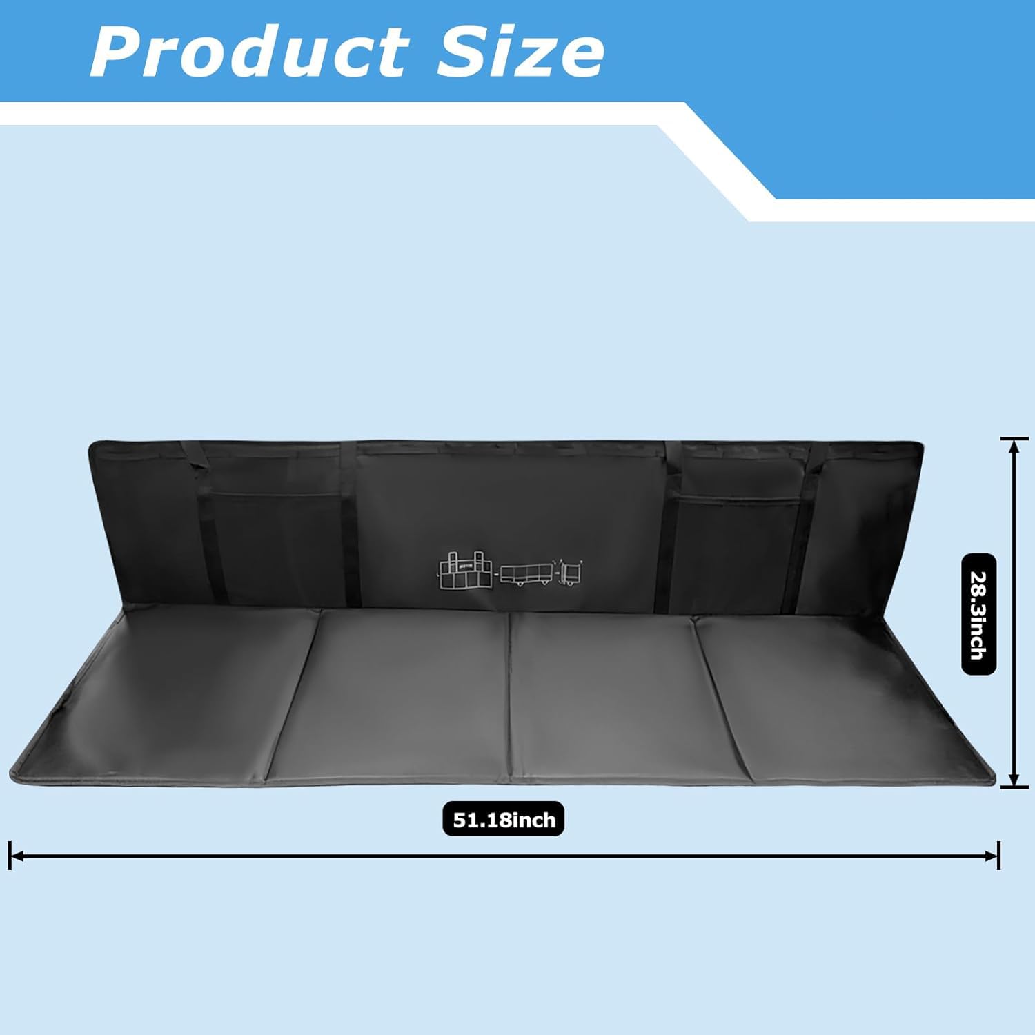 Car Rear Seat Extension Plate - Folding Mattress Board For Camping, Adds Sleeping Space In SUV/Truck - View #8