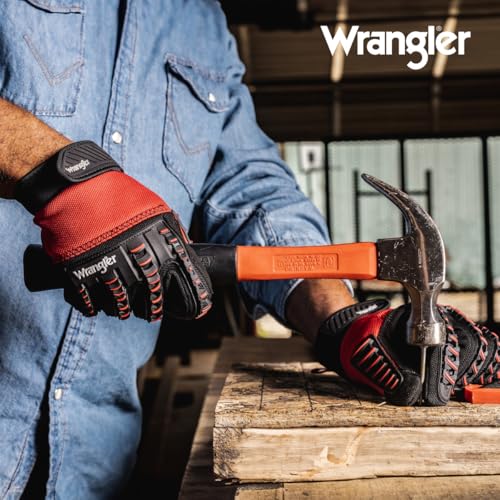 Wrangler Performance Men’s Max Impact Work Gloves – Large, Full Back Impact Protection, Reinforced Palm, Breathable, Durable for Construction, Demolition, Heavy-Duty Work - image 4
