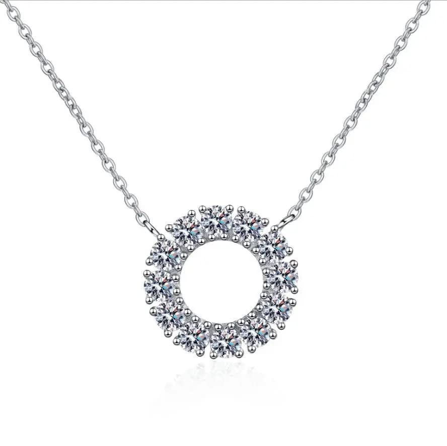Collier pendentif moissanite argent 925 vvs1 chaîne diamant femmes pour bijoux de mariage