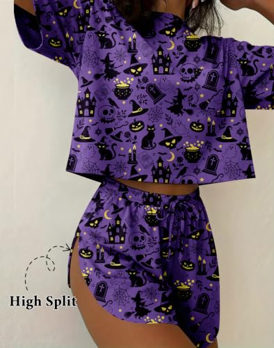 Image of Ekouaer Womens Pajama Sets Sexy Lounge Sets Side Split Short Pj Sets