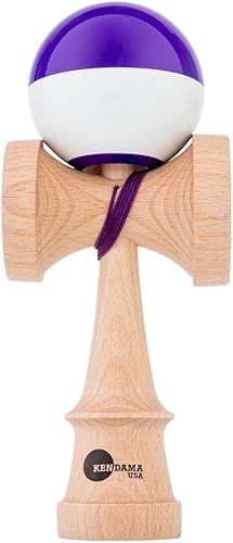Kendama USA Kaizen Half Split Kendamas - Opciones de pintura adhesiva y extras incluidos (morado)
