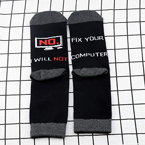 MBMSO Computer Programmer Socks Geek Gifts 2 Pairs No I Will Not Fix Your Computer Science Socks Gifts2