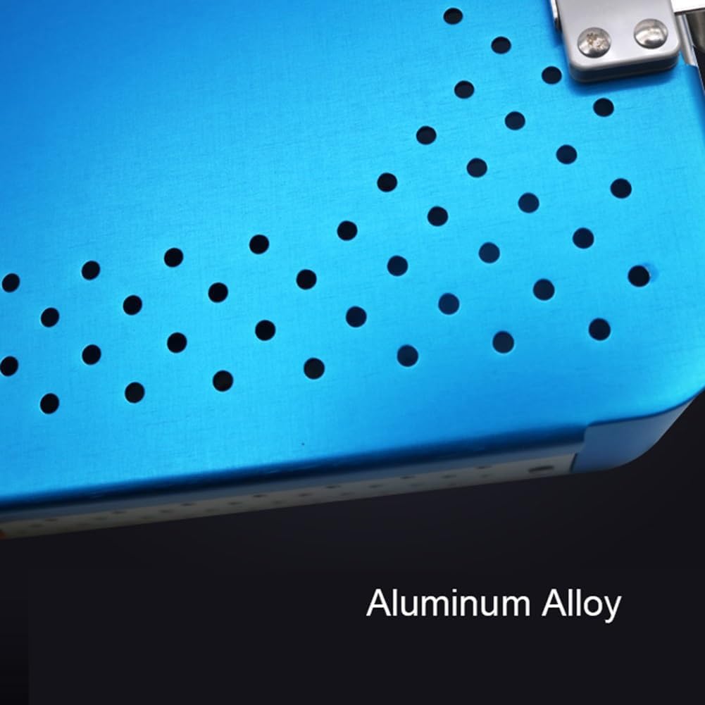 Caja de desinfección de Instrumentos quirúrgicos médicos, Bandeja de esterilización de aleación de Aluminio con Almohadilla de Silicona