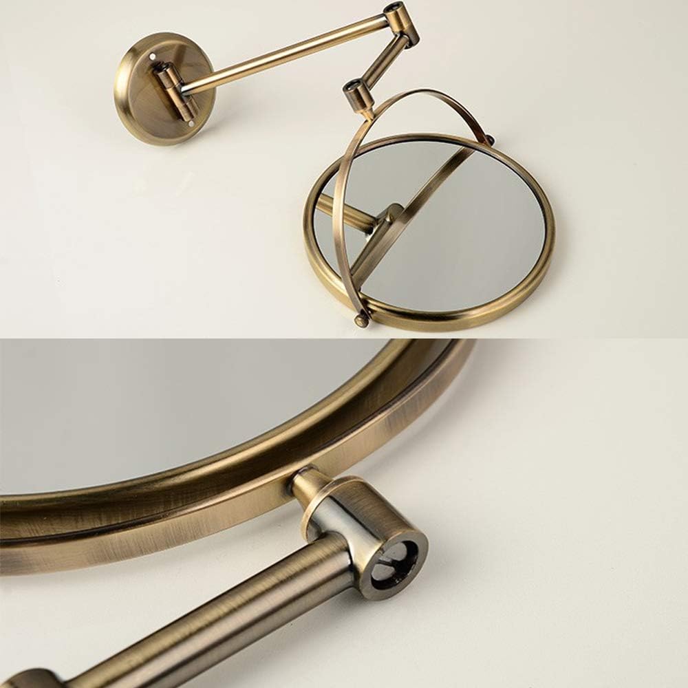 8 Inch Makeup Mirror Wall Mounted Vanity Mirror 3X Magnification Round Double-Sided Shaving Mirror 360° Free Rotation Extendable for Spa and Hotel, Antique Bronze Finish
