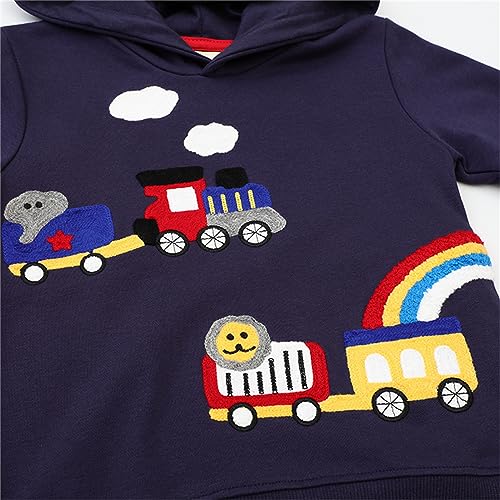 Image of HILEELANG Toddler Boy Sweatshirts Crewneck Long Sleeve Pullover Cotton Graphic Christmas Clothing