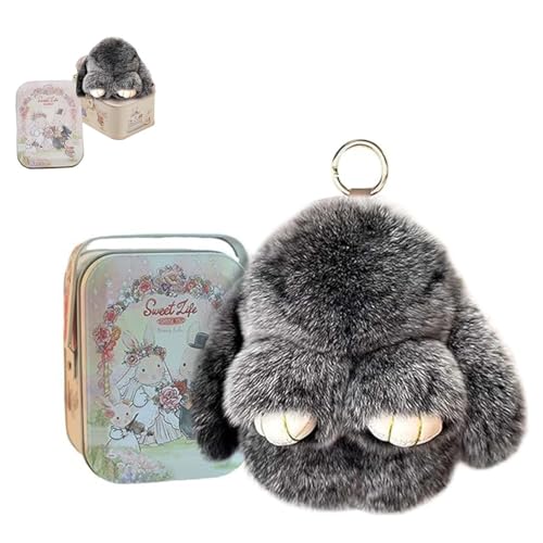 Image of BOVVSKY Bunnylulu Keychain with Box, Bunny Keychain with Tin, BunnyCute Plush Key chain