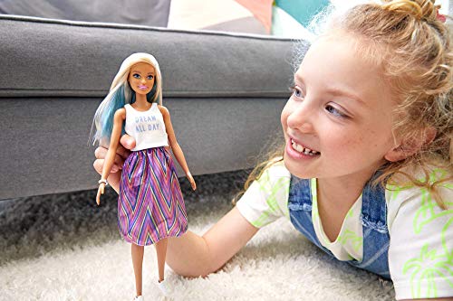 Muñeca Barbie Fashionistas con cabello azul y rubio miniatura 2