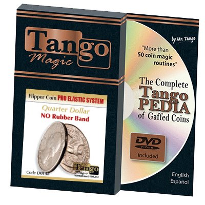  Flipper Coin Pro Elastic System (Quarter Dollar DVD w/Gimmick)(D0148) by Tango - Trick