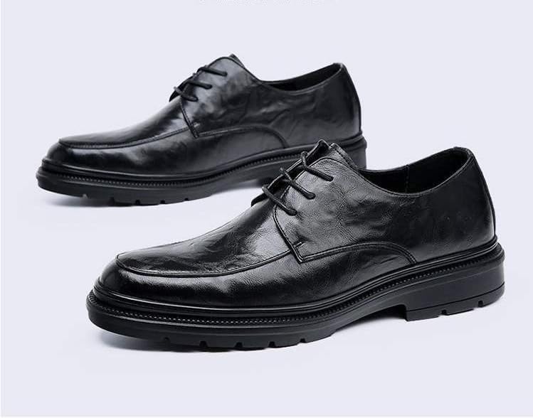 Men's Lace-Up Soft Leather Oxford Shoes Business Formal Casual Soft Sole British Style Wedding Footwear2