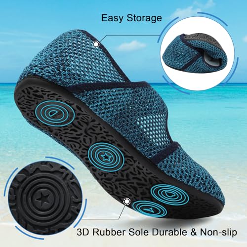 Image of Water Shoes for Women Men Barefoot Beach Swim Aqua Socks Summer Wide Slides Sandals Quick Dry Pool River Sea Sock Shoes