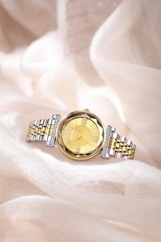 Image of Giordano Stylish Diamond Studded Analog Wrist Watch for Women with Elegant Diamond Cut Glass and Glass Coated Stainless Steel Strap - GZ-60084