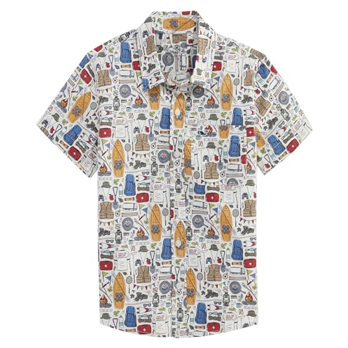 vineyard vines Boys' Cotton Short-Sleeve Camping Gear Shirt