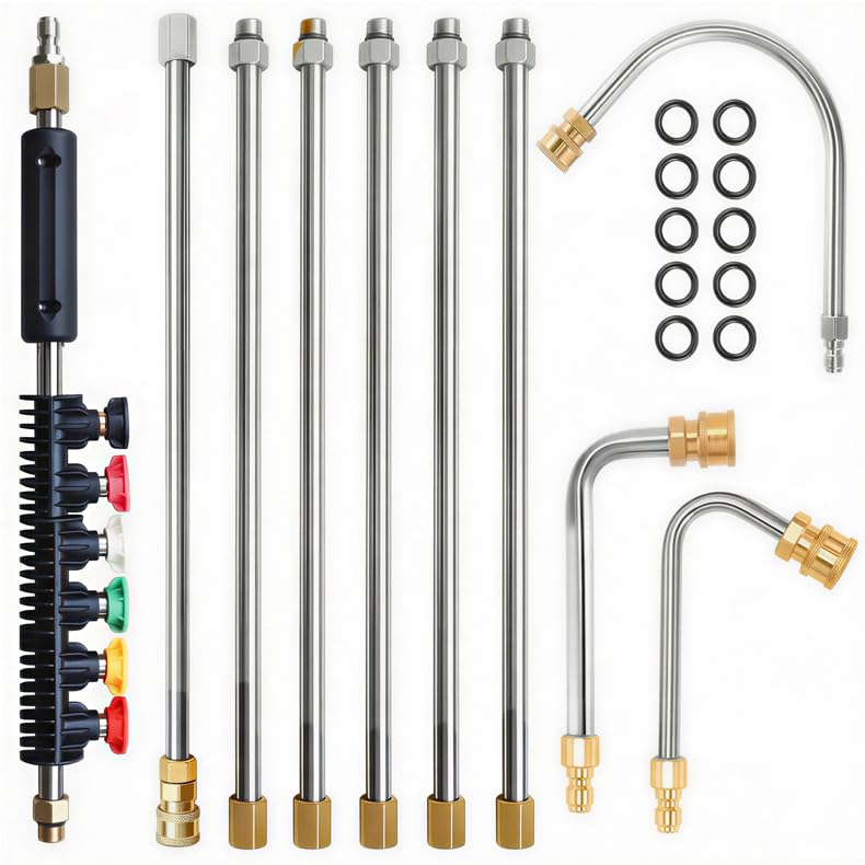 10 Pack Pressure Washer Extension Wand 6 Nozzle Tips, Power Washer Lance