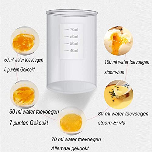 HaoLi 2 in 1 Mini-Eierkocher, Platz für bis zu 5 Eier Multifunktions-Elektro-Dampfgarer für Zuhause, verhindert… – Bild 6