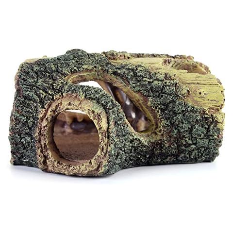 Lpraer Betta Log Resin Hollow Tree Trunk Ornament Aquarium Betta Fish Accessories Artificial Wood Hideaway Hideout Cave for Fish Tank Decoration Cover