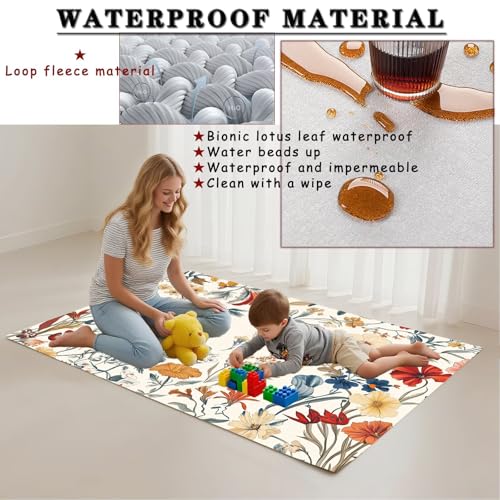 Tapis lavable et antidérapant rétro moderne doux 80x150cm