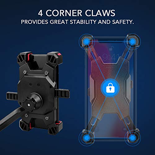 DECDEAL Suporte de telefone móvel para bicicleta de bloqueio rápido Rotação de 360 ° ajustável para