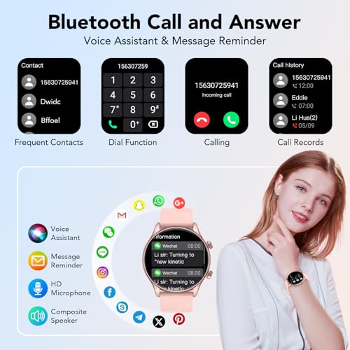 Rose Gold 1.39" Smartwatch for Women with Call Features & 100+ Sport Modes