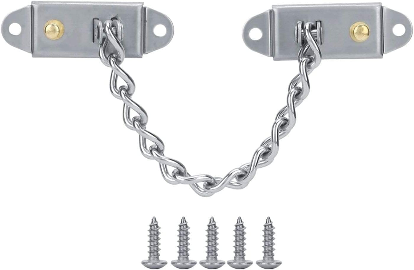 Lucchetto A Catena for Porta In Acciaio Inossidabile | Argento: for porte di casa, hotel e ufficio