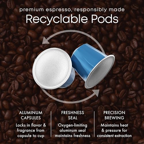 Image of Prince Caffe Espresso Pods - 4 Flavor Variety Pack - Intensity 7-10 Medium to Dark Roast Coffee Capsules - Compatible with Nespresso, Pods for Original Line Machines - 4 x 10 Pack (40 Count) NOT Compatible with Vertuo