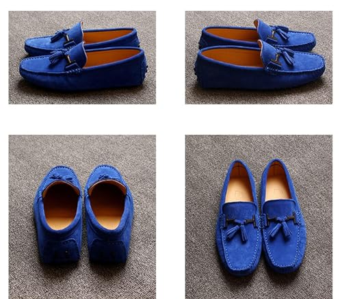 Mens Casual Suede Leather Tassels Driving Penny Loafers Boat Shoes3
