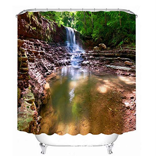 Rideau de douche imperméable en polyester anti-moisissure MU 3D