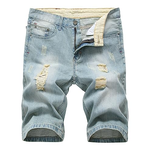 Pantalon court en jean d'été style baggy et extensible pour vêtement de loisirs