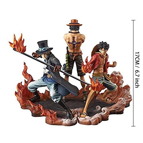 One Piece Anime Action Figure - Luffy Ace Sabo Cartoon Doll Character Model 3 Sets Of Toys Gifts #TOP4