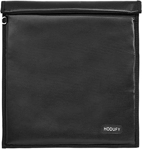 Faraday Bag for Phones, Hodufy Key Fob Protector, Fireproof Faraday Cage for Tracking, Hacking, Travel (Black, 9.8"X11")