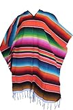 Del Mex Mexican Serape Poncho Pancho Adult Costume (Orange)