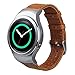 VIGOSS for Gear S2 Watch Band, Premium Vintage Series Soft Genuine Leather Replacement Strap with Silver Adapters Sport Bracelet for Samsung S2 SM-R720 & R730 Smartwatch (Brown)