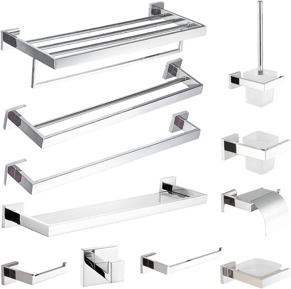 Bathroom Accessories Stainless Steel Chrome Towel Bar Soap Dish Paper Holder Towel Ring Stacks Bathroom Hardware