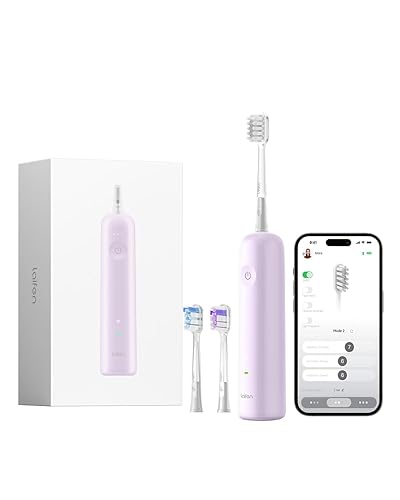Laifen Wave - Cepillo de dientes eléctrico, oscilación y vibración, cepillo de dientes eléctrico para adultos, con 3 cabezales, IPX7, resistente al agua, magnético, recargable, cepillo de dientes de - Violet