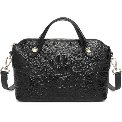 COOLCY Genuine Leather Purses for Women Crocodile Crossbody Small Satchel Bag Designer Shoulder Handbags for Ladies