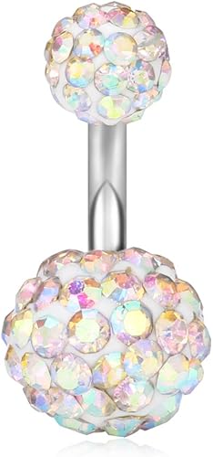 Miniatura 8 de Ruifan Pendientes cortos de ombligo de acero quirúrgico 316L 14G 0236in 0236in 4  6 unidades