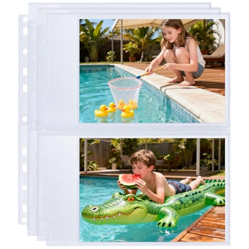 30 Pack 5x7 Photo Album Refill Pages for 3 Ring Binder, Ultra-Clear Photo Sleeves Holding 120 Pictures, Double-Sided 2 Pockets, Photo Sheet Protector for Photos and Postcards image 8