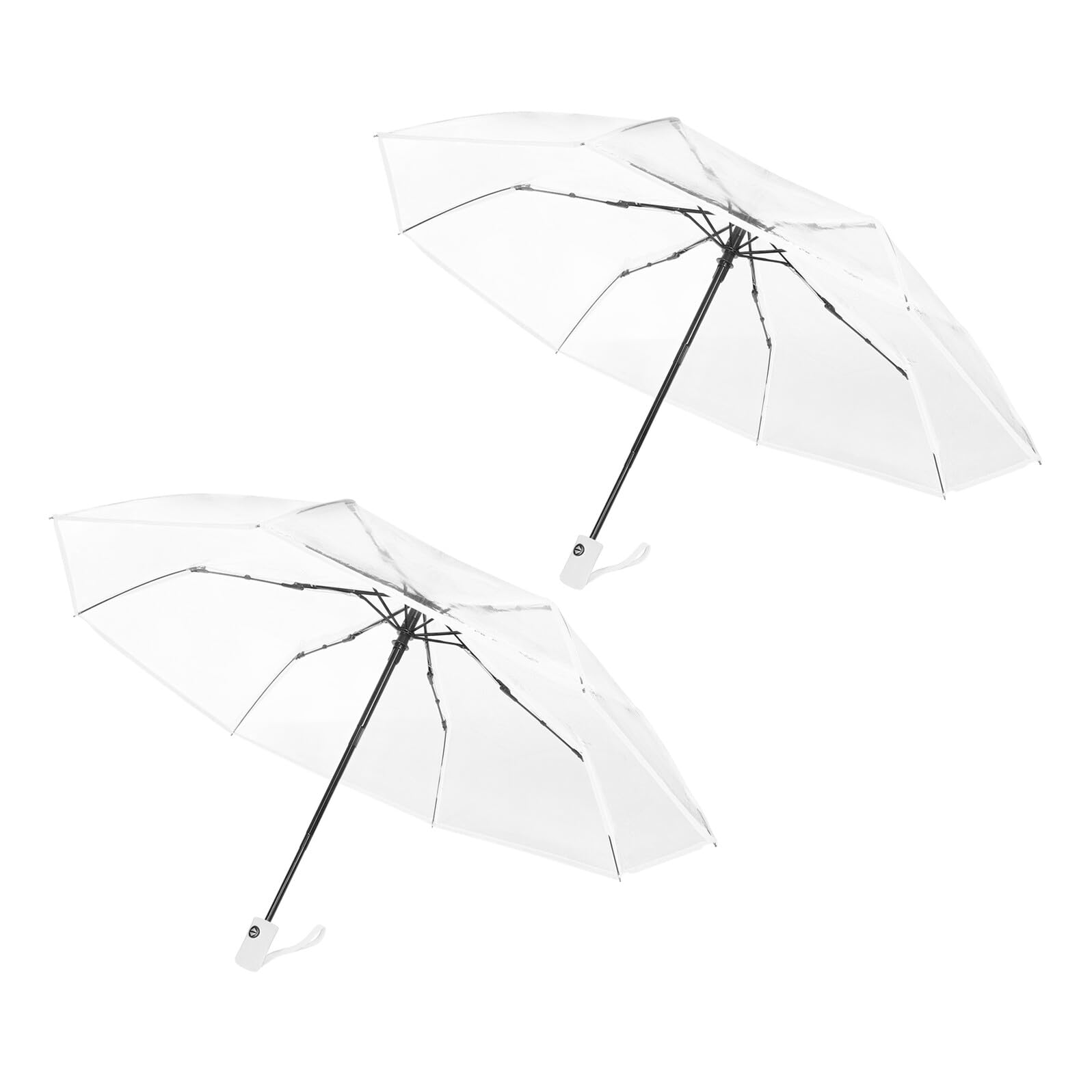 2 Piezas Paraguas Transparente Resistente al Viento, Tamaño de Plástico Apertura Automática Estilo Retro y Material Acero Duradero Adecuado para Bodas y Fotografía