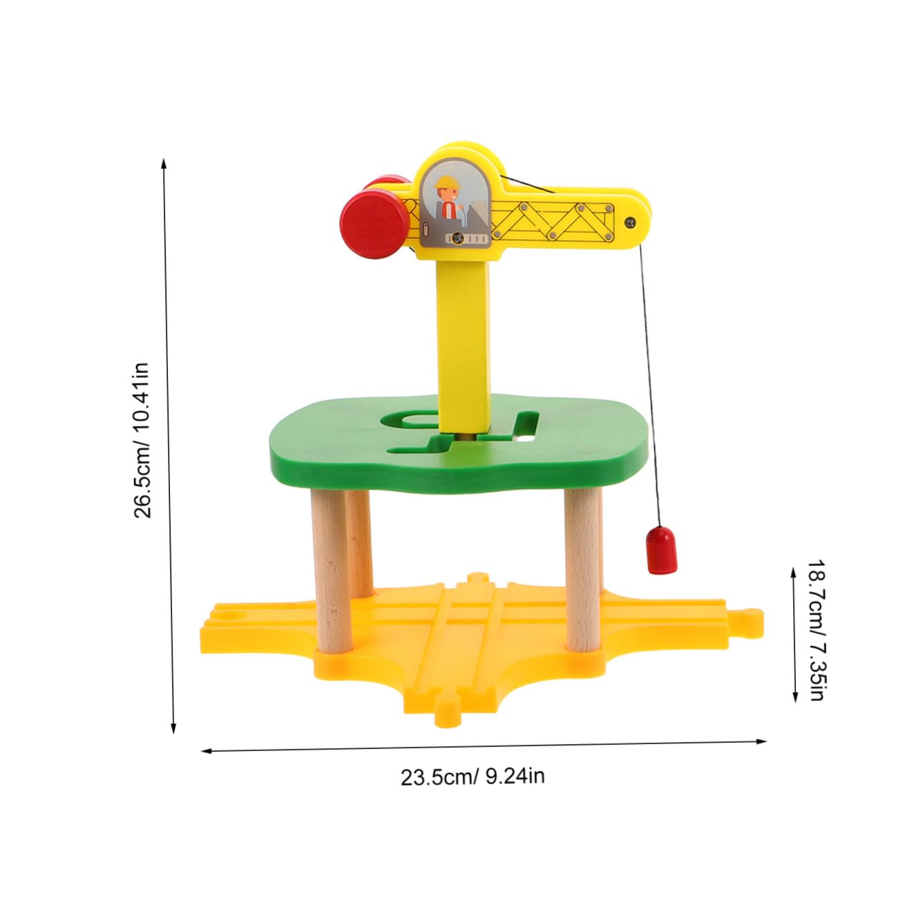 1 Juego de Tren grúa de Madera para niños con Motor de inspección de simulación, Modelo de grúa ferroviaria DIY, Accesorios de expansión de vías de Tren.