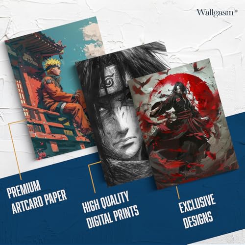 Image of Wallgasm Naruto Characters and Scenes Poster set - Set of 54, 4 x 6 Inches (A6 Size) Posters for room, bedroom, office | Wall Collage Kit | Naruto Aesthetic