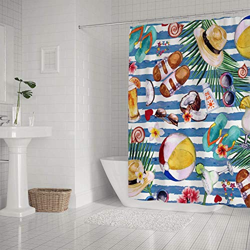 Rideau de douche 168 x 183 cm lavable en machine polyester CHEHONG - 3