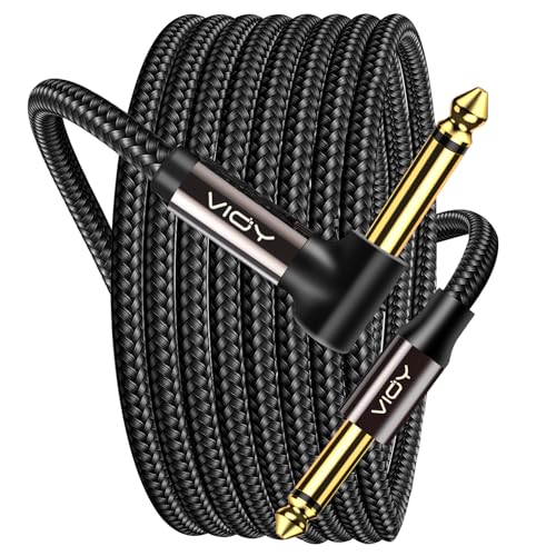 VIOY Guitar Cable 5M, 6.35 mm (1/4) TS Mono Jack Unbalanced Right Angle Long Instrument Cables, High-end Guitar Amp Cord for Electric Guitar, Bass, Keyboard, Electric Mandolin