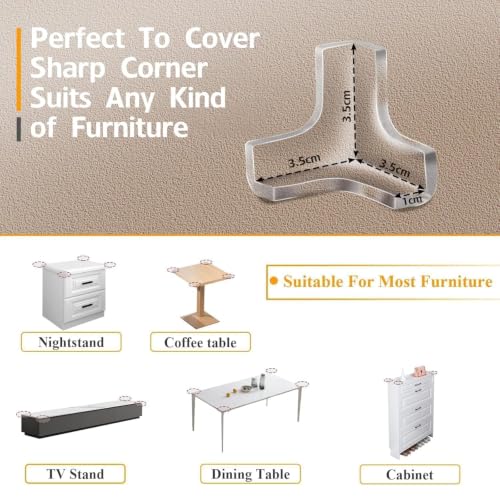 Image of Transparent Silicone Corner Protectors for Baby Proofing | Soft Edge and Corner Guards for Tables, Beds and Furniture | Child Safety Cushion Pads for Sharp Edges (Tranparent-24 Pcs, T-Shape)