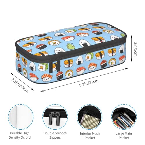 Image of Fun Japanese Sushi Pencil Case Big Capacity Storage Pencil Pouch Stationery Bags With Zipper Portable Pen Holder Box Organizer For Boys Student College School Office Supplies