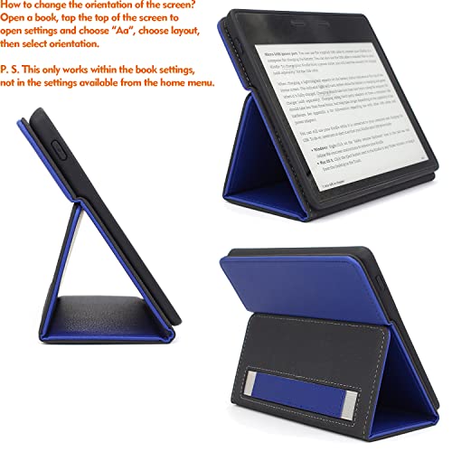Custodia per E-book reader compatibile con i 10a Generazione - 2019 e 9a Generazione - 2017, Cover in pelle PU H01 – Blu - Image 3