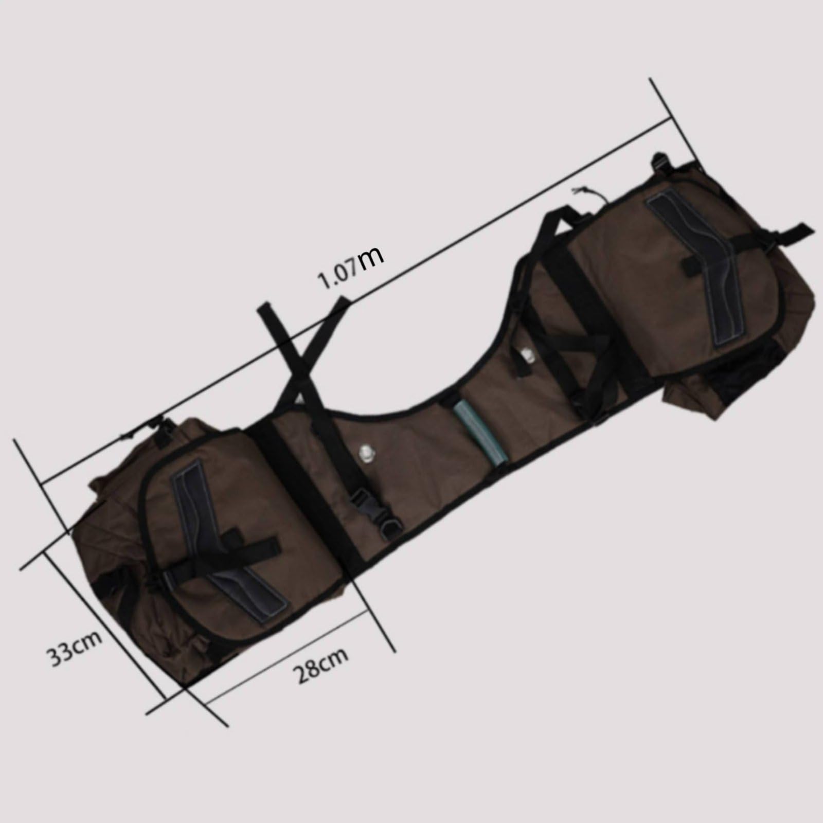 Equestrian Saddle Pack Satteltasche Tasche Pferdezubehör Packtasche aus Canvas mit Stabilen Schnallen für Übersichtliche Ordnung Unterwegs für Trekking Reitschule Gelände, Brown