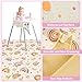 Basumee Splat Mat High Chair Mat Waterproof Baby Play Splat Mat for Under High Chair Food Catcher Highchair Mat for Floor Non Slip Bottom, Brown Rainbow, 46x42 Inches