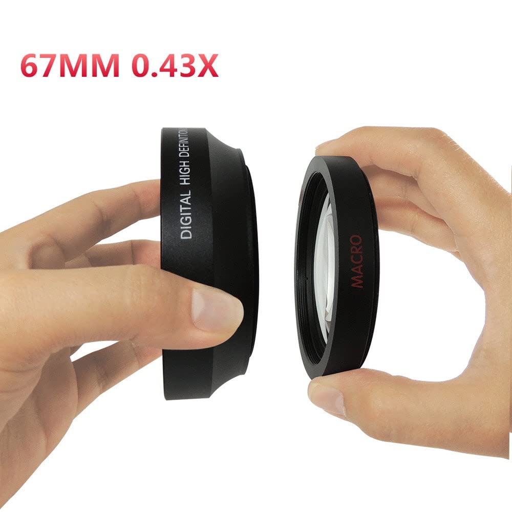 67mm 0.45x 0.43x Lens d'angle Super Grand d'angle et Objectif de Conversion Macro 82mm