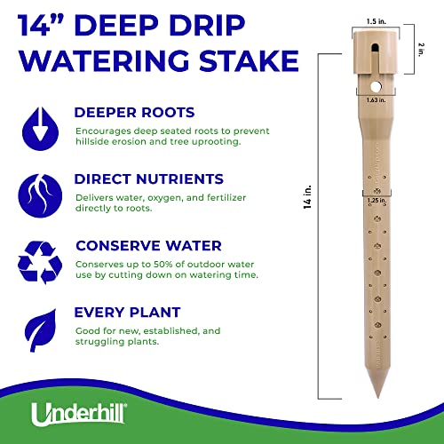 image for Underhill Deep Drip Irrigation Stake 14-1/2-Inch, Watering Spike for T